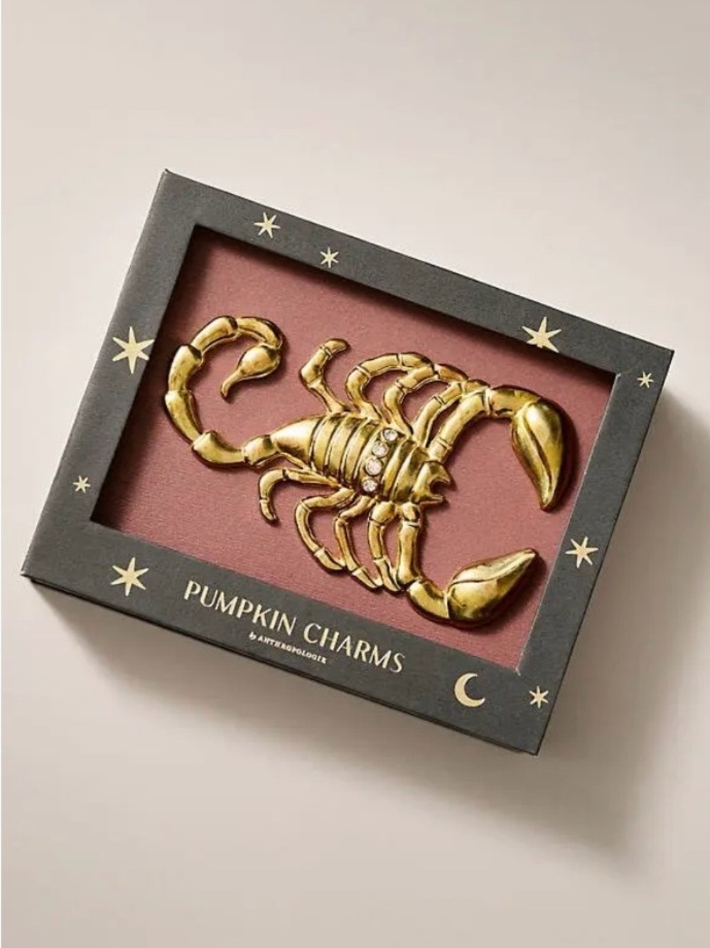 Anthropologie Gold Scorpion Pumpkin Charm Accent